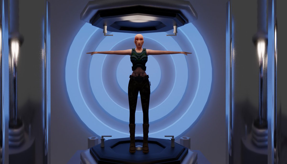 ThaboMode's tweet photo. I wanna take things up a notch. I hashed up an old model of mine and gave it purpose, I am preparing this setup for #threejs and will add a functioning, simple but elegant character UI and whatever else inspiration conjures up.
#Blender3d #webdev #gamedev #codingNewbies https://t.co/jJtzrrwdkH