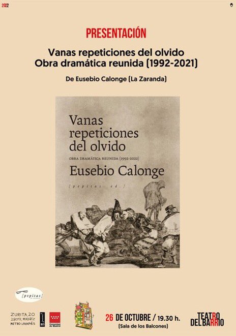 ‘cuentito’ (un mínimo argumento),como lo llamaba mi abuela… No vas a llegar con una abstracción”. “Hace años,en Nueva York, la crítica llenaba o vaciaba los teatros”. “Me fijo más en la calle en un mendigo que en un tipo que se baja de un coche de alta gama”. “El origen de +