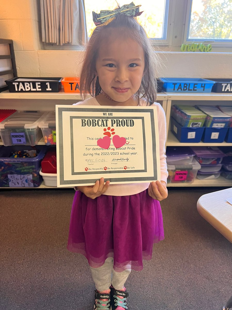 Congratulations to our October Bobcat Pride winner! She is always respectful, responsible, and safe at school. 😊🐾 <a href="/KaraffaAlyssa/">Alyssa Karaffa</a>