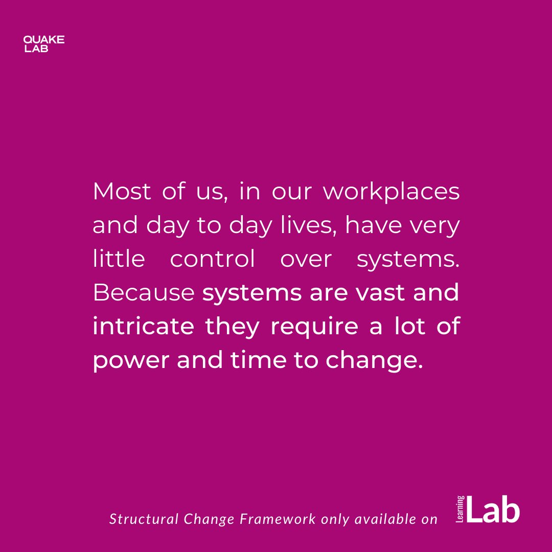 TheQuakeLab's tweet image. Structural change can be intimidating, but with our tools, you won't have to do it from scratch. The Structural Change Framework is LIVE at 🔗diy.quakelab.ca/courses/struct…🔗

#QuakeLabLearningLab #QuakeLab #EDI #DEI #structuralchange