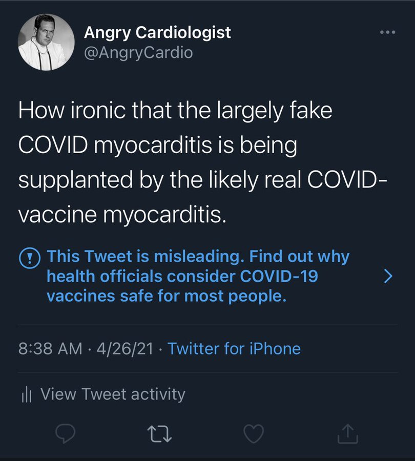 I remember that Twitter censored this post by a cardiologist who works in drug development on these very issues: It was correct then, and correct now I will be glad to see the censors find a different pastime.