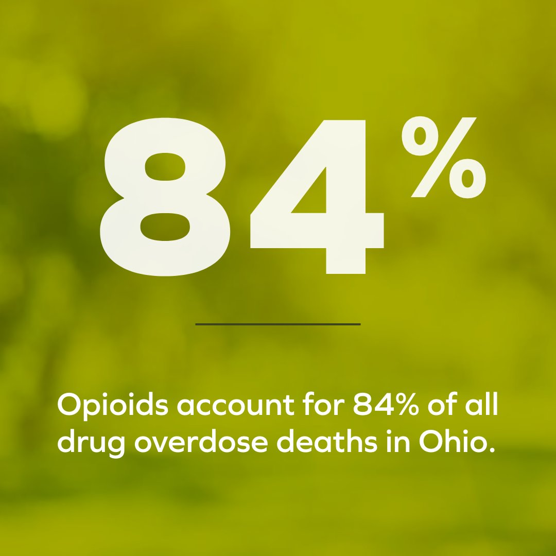 Opioids account for 84% of all drug overdose deaths in Ohio. While many don't believe it can happen to them, it's possible that someone you know has been affected by the opioid crisis. Access treatment resources at bit.ly/3rQNGFF.