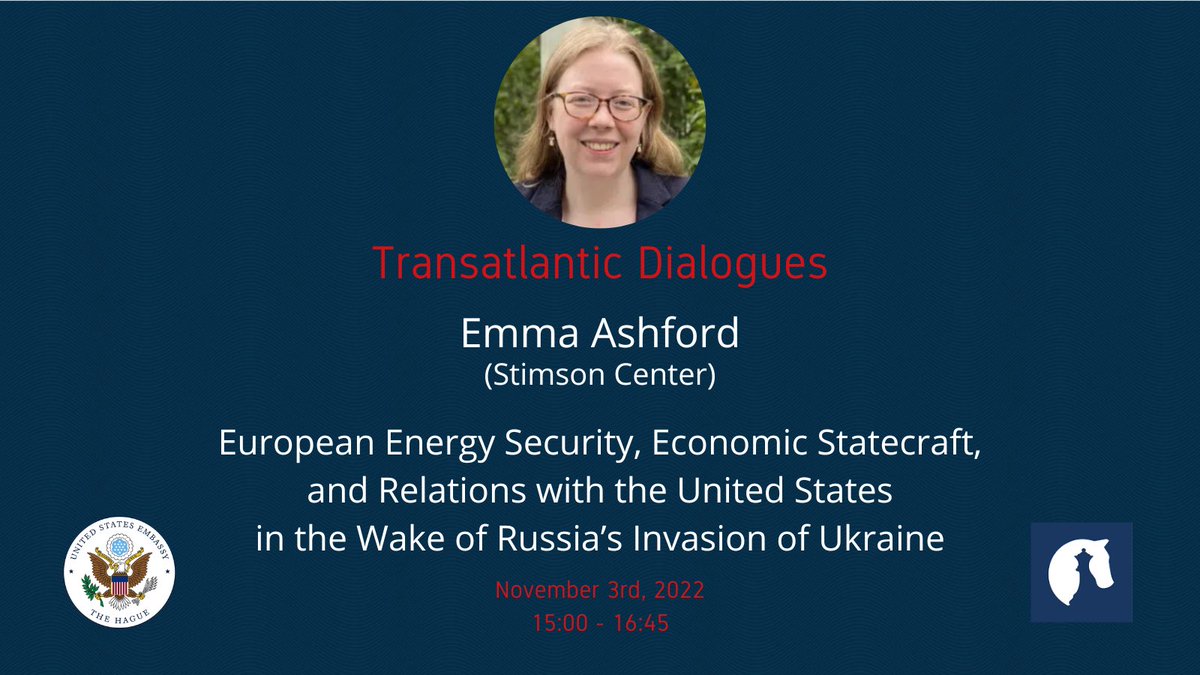 Next week on November 3rd at 3 PM, the @hcssnl will be hosting special guest @EmmaMAshford of the @StimsonCenter for the first discussion in a new series, Transatlantic Dialogues. Register here: hcss.nl/news/transatla…
