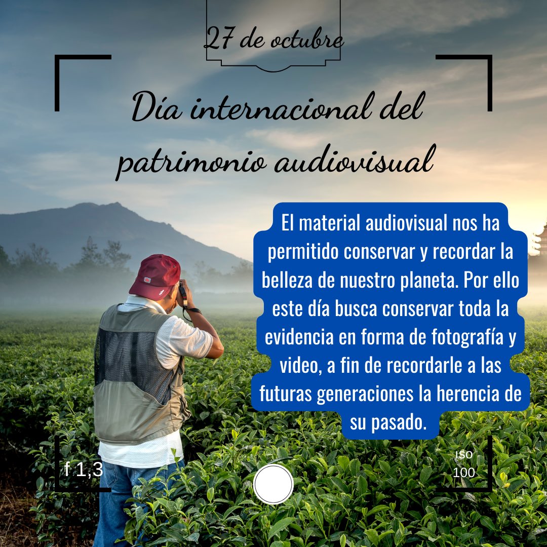 global27mx's tweet photo. Hoy conmemoramos el Día Internacional del Patrimonio Audiovisual, que nos recuerda la importancia de conservar las memorias del pasado y nuestro paso por el planeta. Hagamos que nuestra huella sea algo memorable 🌲🌿🌱🦚🐇🦜🐐 @onuhabitat @ONUMX @ONU_es #beglobal #ods https://t.co/rkulj17J3t