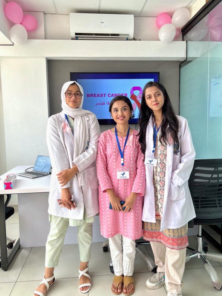 On Thursday, 27th of October, HerWaqt held a Breast Cancer Awareness Session at <a href="/LinkstarSocial/">Linkstar</a> . Signs, symptoms, risk factors &amp; myths pertaining to breast cancer were discussed. Our presenters also taught the audience about the method to perform Breast Self Examination.