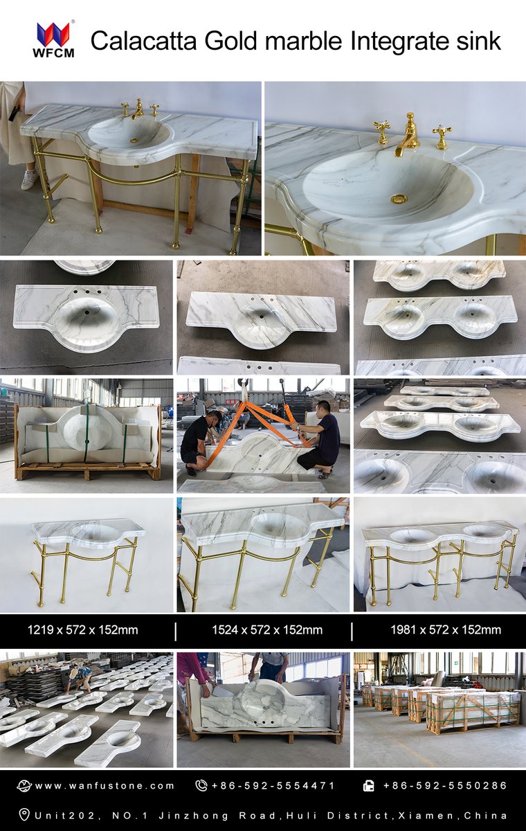 leofujian's tweet photo. White marble Integrate sink with brass legs set 
Leo@xmwanfu.com https://t.co/T3yrsYlLlD