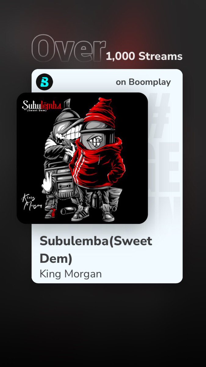kingmorgan4TP's tweet photo. Over 1000 streams on Boomplay 🥶
I didn’t do this alone, you guys did ❤️
Keep streaming “Subulemba(sweet dem)”
Song link on my bio 👆
Boomplay link
https://t.co/6RO4uye1xL
#M4TP https://t.co/qRnP7W5coK