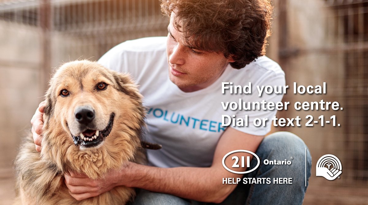 There are so many ways to bring positive changes to your community. One of those ways is becoming a volunteer. 

If you’re looking for your local volunteer centre, dial 2-1-1 or search online at 211centralsouth.ca
#HelpStartsHere