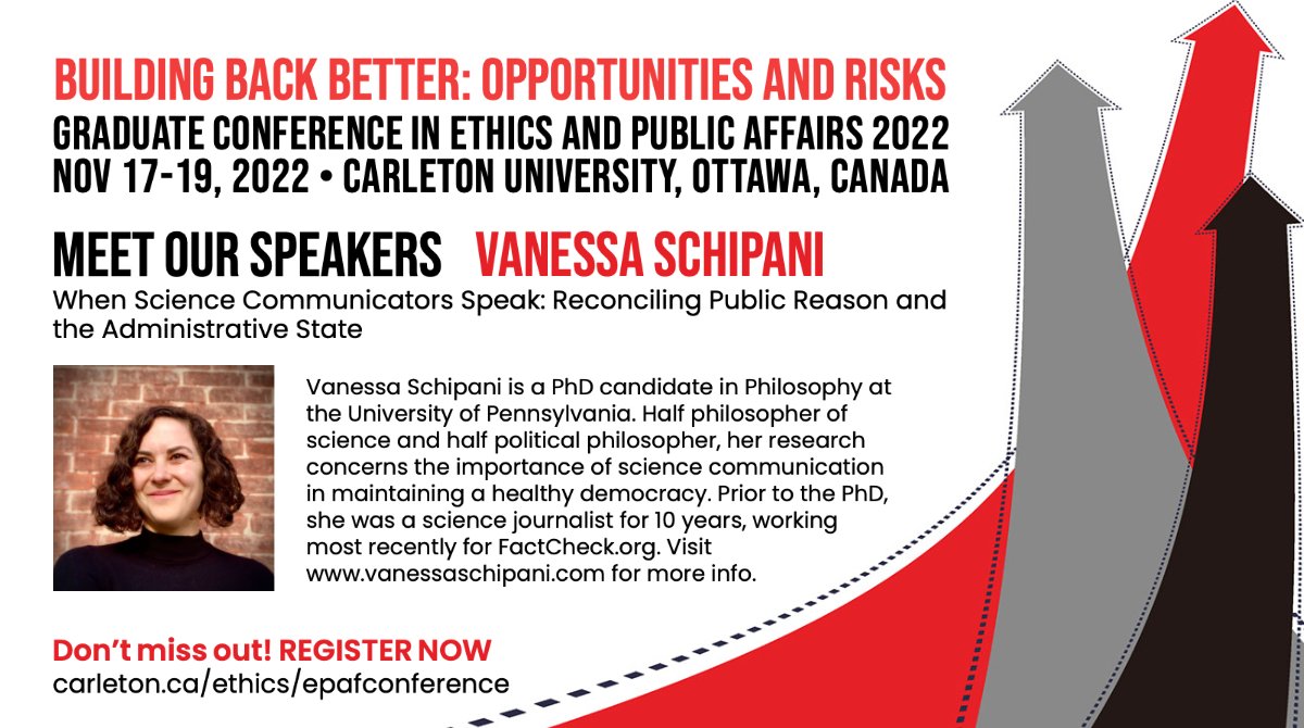EthicsCarleton's tweet photo. Meet our speakers! Vanessa Schipani from @Penn will be speaking on the first day of our Graduate Conference in Ethics and Public Affairs on Thursday November 17th. Register and view our full conference schedule here: https://t.co/5talfzWzJT https://t.co/3QEKaK8UnY