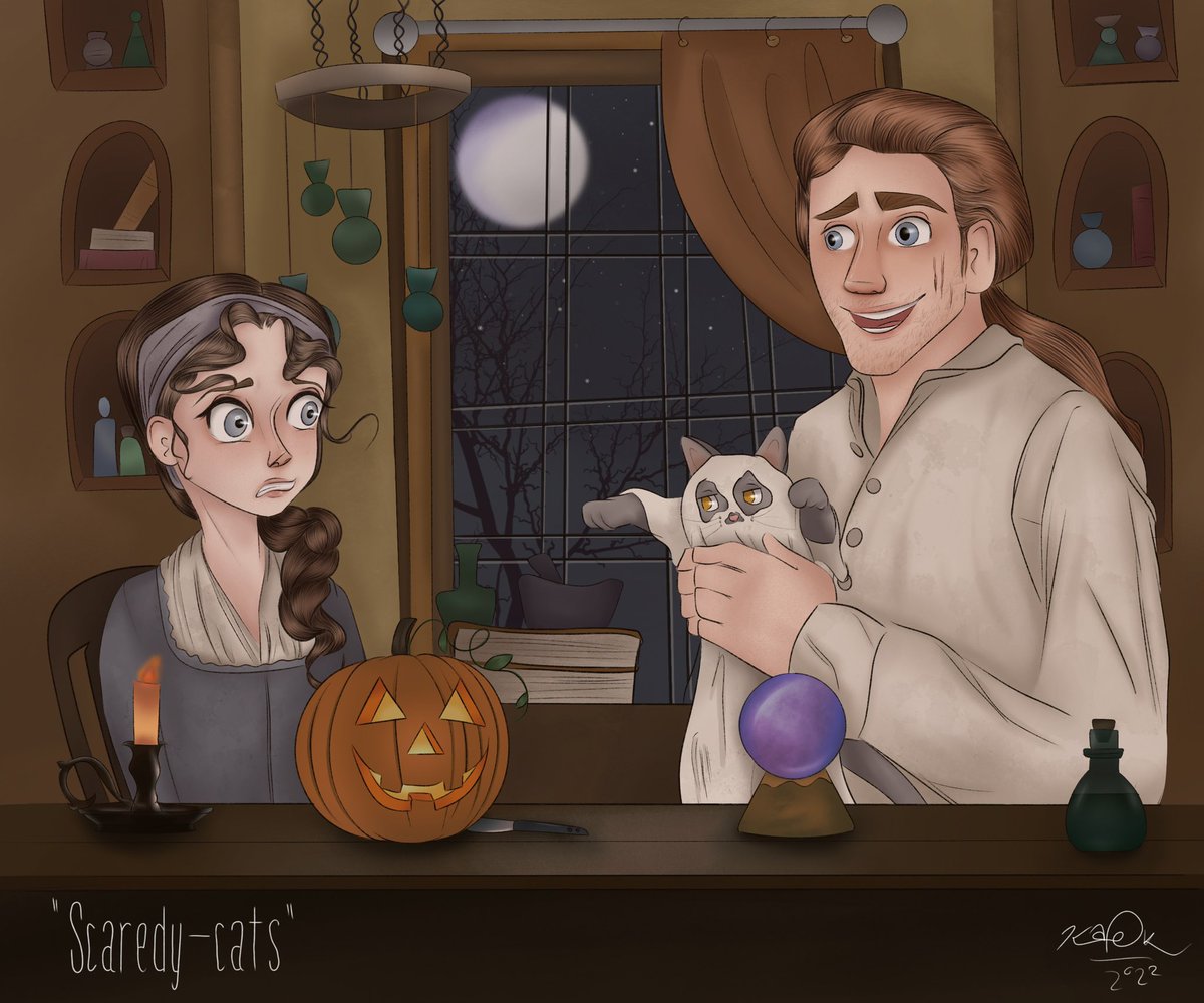 🎃HAPPY (early) HALLOWEEN🎃 • Thought I’d make a last minute cartoon of the Fraser fam! Hope everyone is having a happy and safe spooky season 👻 • #Outlander @Outlander_STARZ @caitrionambalfe @SamHeughan