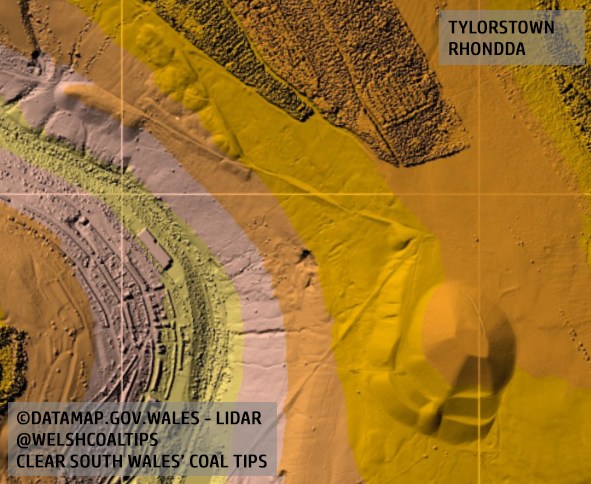 WelshCoalTips's tweet photo. Satellite Image of #coaltips using #WelshGovernment's LiDAR service.
#Tylorstown #TylorstownLlanwonno https://t.co/prON2qrngc