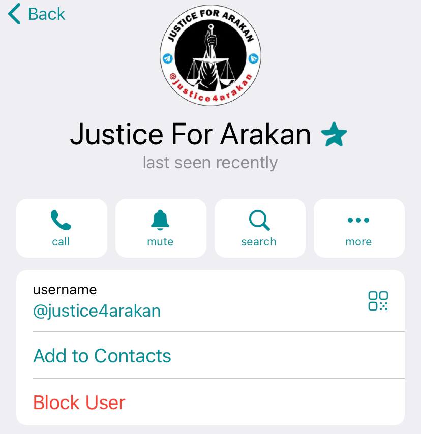 justice4arakan's tweet photo. ရက္ခိုင်ပြည်သူ့အစိုးရ၏ တရားဥပဒေရီးရာဌာန သို့ Telegram Account ကတဆင့် အမှုများကိုပြန်လည်တိုင်ကြားနိုင်ဗျာယ်ဖြစ်ကြောင်း မိဖပြည်သူများသို့ လေးစားစွာဖြင့် အသိပီးခြင်း

Telegram Account: Justice For Arakan (Username: @justice4arakan)
Email:arakan.jus@protonmail.com https://t.co/srq7OzI2bb