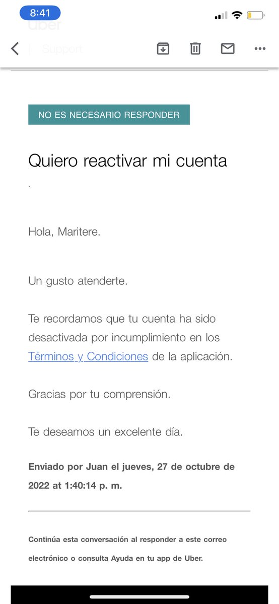 maritereg's tweet photo. Así de huevos con @Uber_MEX , obvio ya leí todos los términos y condiciones y no se de donde sacan que yo incumplí, (cuando fue un conductor de uber el que me dejó botada en medio de la calle por la glorieta de reforma) wtf 😳 https://t.co/fDjr8r3L5n
