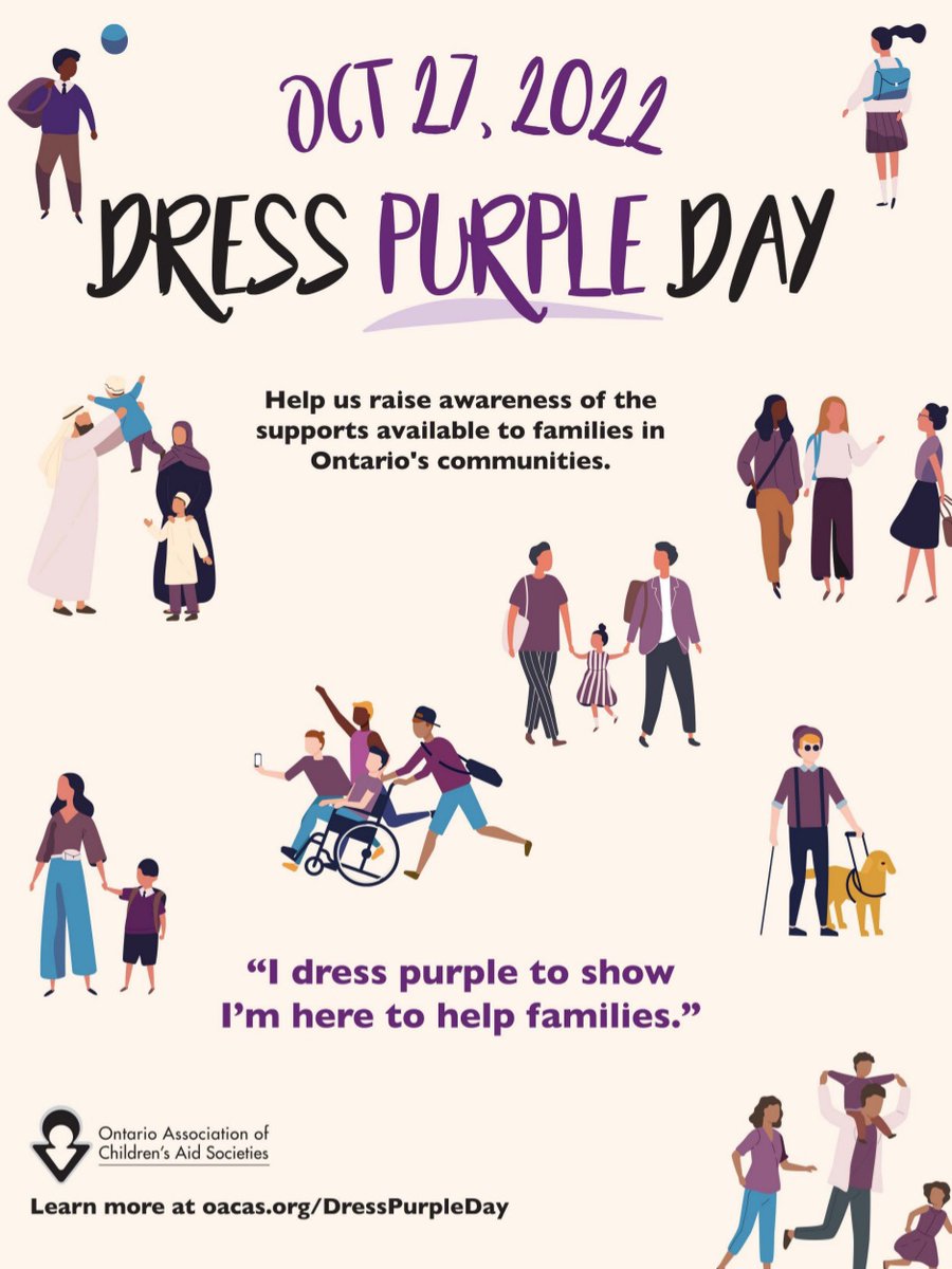 OwenSoundPolice's tweet photo. Today is #DressPurpleDay2022. Children & youth have a right to safety & well-being wherever they are. #CommunityPartners play an important role in making sure this happens. If you see something,do something.#HelpIsAvavailable @ChiefAmbroseOSP @JFluneyOSPS @Insp_DBishop @OSPApres https://t.co/P9l2pPSwr1
