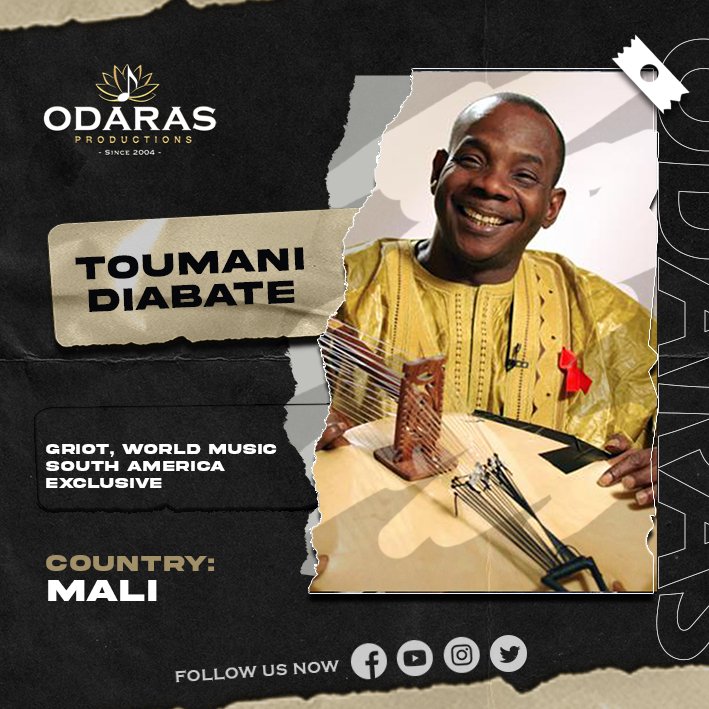 odarasprod's tweet photo. Odaras Productions is proud to present the icon of African traditional music Toumani Diabaté. A griot of modern times who knew how to combine modernity and tradition in time. 
More information: 
> https://t.co/cx1hpCKG4r https://t.co/nrAkbv9rgF