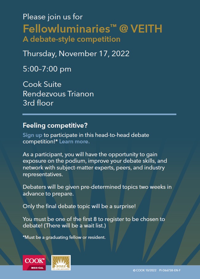 #Fellowluminaries returns! Will we see @vascRutgersNJMS on the stage n 2022?  Don't forget @SaqibZiaMD @BillBeckerman the gauntlet was thrown down in 2020👇😉🥊and we have 6 more spots left! 
Sign up here: register.cookevents.com/d/d9q3jk/
@cookvascular