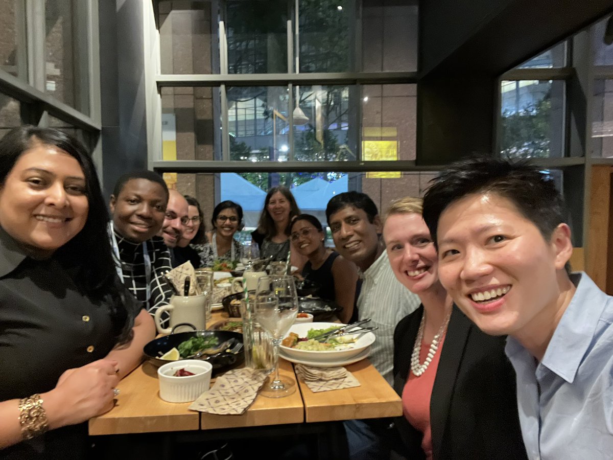 One of the best thing abt conferences is meeting up w like-minded people and exchanging stories/info. So lovely meeting all last night <a href="/maz7262/">Dr Marie-Louise Bird</a> <a href="/MarikaDemersOT/">Marika Demers</a> <a href="/niru_mahendran/">Niru Mahendran</a> <a href="/emilyrramage/">Emily Ramage (she/her)</a> <a href="/dinamoah8/">Dinah Amoah</a> <a href="/BernatDelas/">Bernat de las Heras</a> @sthilarajah <a href="/DrGopaulSandhya/">Sandhya (Urvashy) Gopaul</a> + Reddy 😊