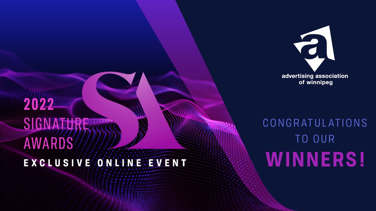 THIS IS IT. The Advertising Association of Winnipeg is proud to announce the Signature Awards Winners List is now available. Check out the winners, shoot them congrats, and thank you to everyone who participated.
signatureawards.ca/winners-2022/
#sigs2022 #winners #advertising #marketing