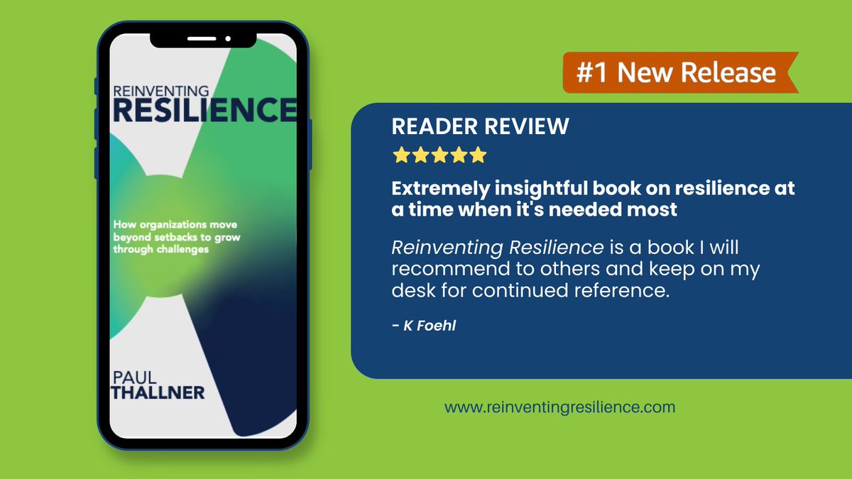 Workplace leaders love Reinventing Resilience. My model is helping companies end the global stress epidemic and prepare for inevitable headwinds.
.
Buy now: ow.ly/xzsh50Lm4yN
.
#resilience #resilienceatwork #workplaceculture #workplacewellbeing