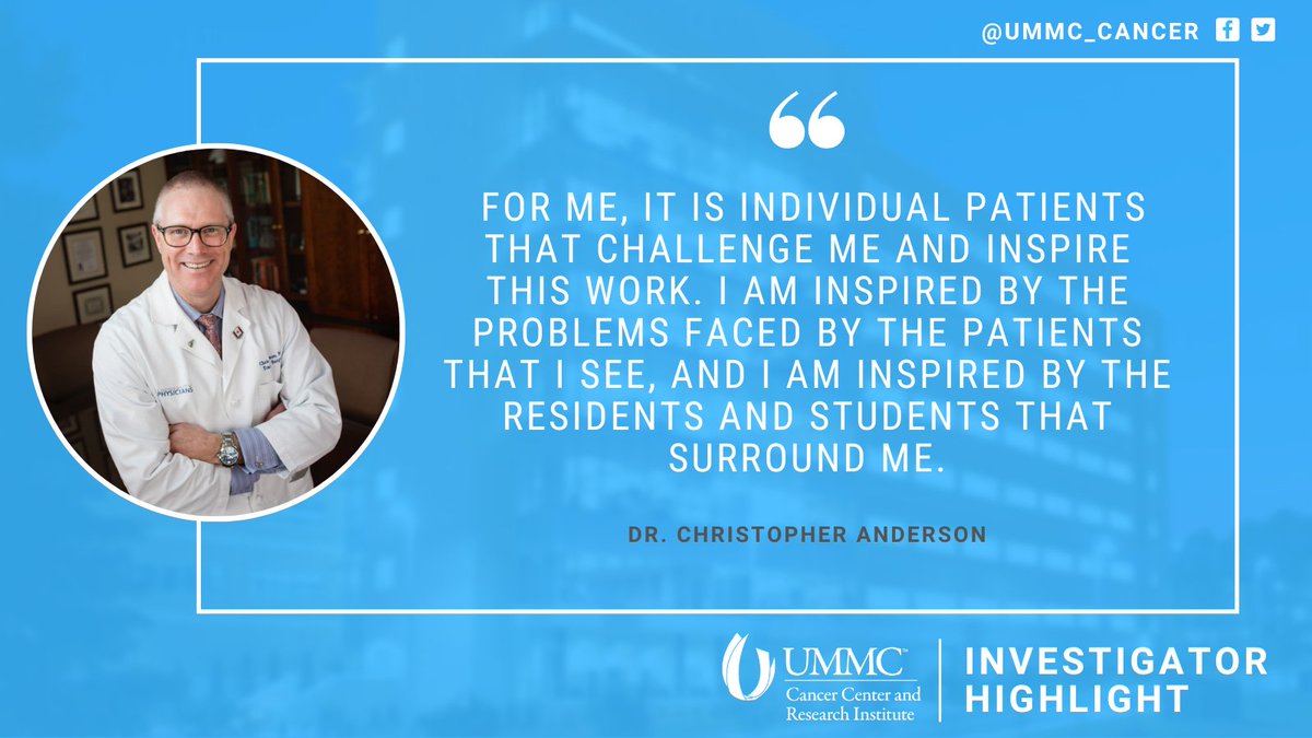 UMMC_Cancer's tweet photo. #CCRIHighlight Dr. Christopher Anderson, who leads @UMMCSurgery, heads the CCRI cancer team that works with patients with liver, pancreatic and bile duct cancers. His research focuses on diseases, including cancer that affect those organs. Learn more: https://t.co/7CJmDFnXCZ. https://t.co/cjrqjfmbEL