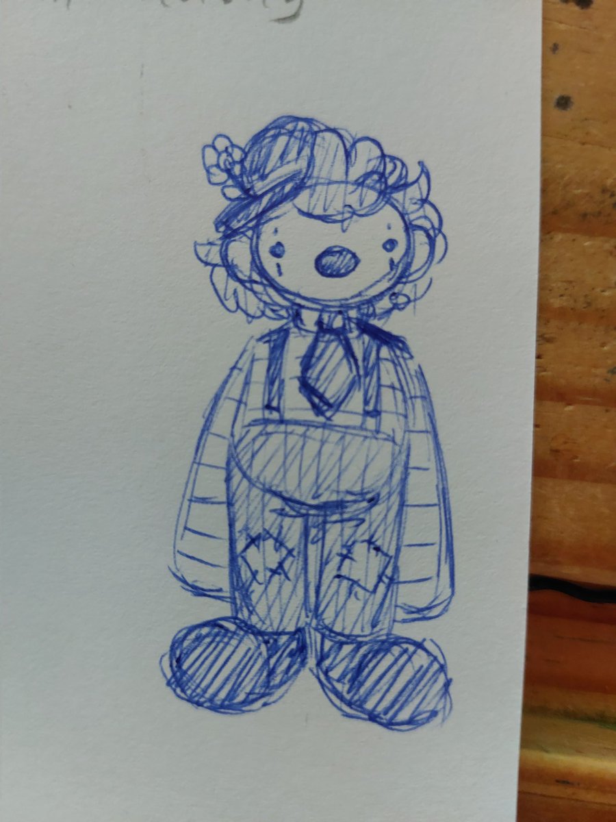 Not me doodling a tiny clown while i have to adult and do phone calls.