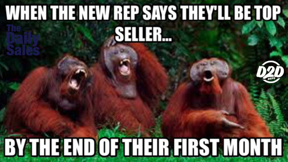 Yep! Sounds about right! What's the fastest you've seen a new sales rep become the top seller?

#d2dreps #salesmemes #salesmeme #salesjokes #salesfunny #salesfun #doortodoorsales #d2dsales #d2dsaleslife #summersaleslife

More sales memes at hubs.la/Q01hZSh20