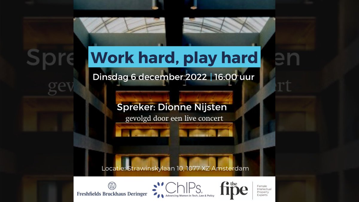 Dinsdag 6 december 2022 - ChIPs &amp; The FIPE x Freshfields: Work hard, play hard

boek9.nl/boek9-berichte…
