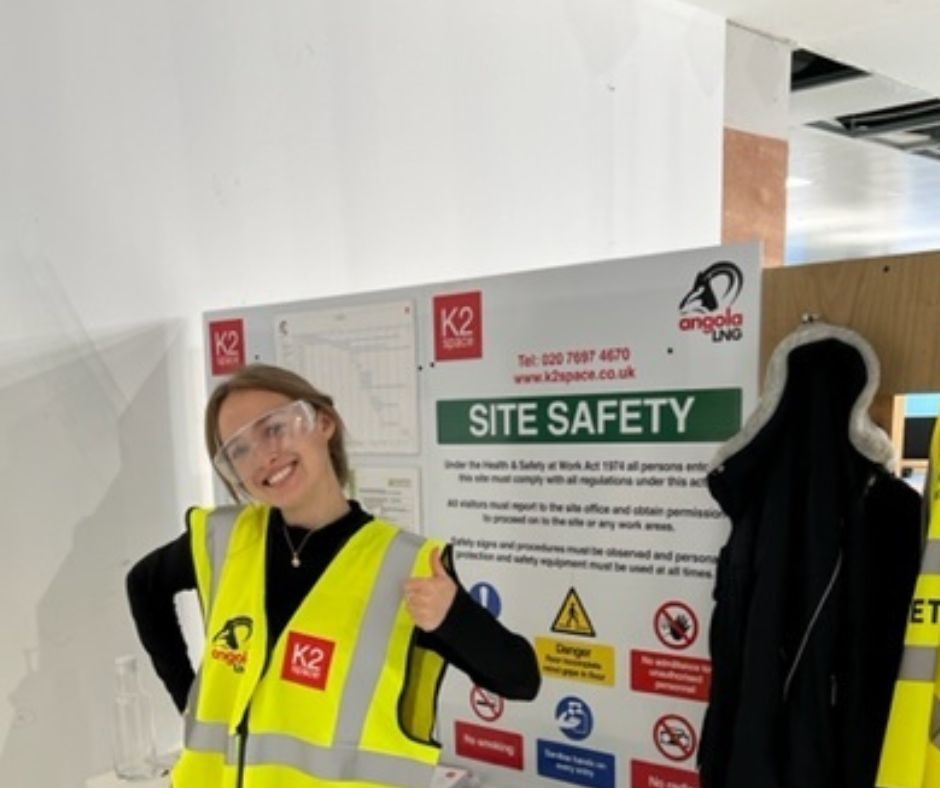 Our new designer, Anna Clippingdale, on site at Angola LNG.