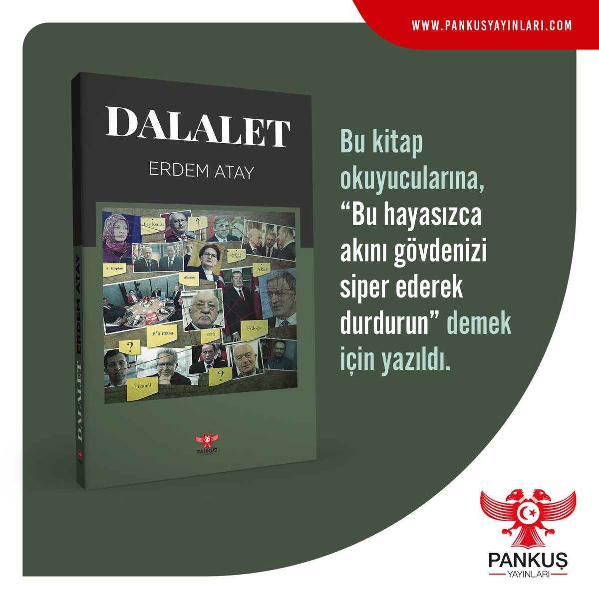 Gazeteci Erdem Atay’ın ikinci kitabı çıkıyor. Atay, ’Gaflet’ kitabının ardından ‘Dalalet’ kitabıyla karşınızda. Bu kitap hafızası güçlü olamayan necip bir milletin unutmaması gerekenleri hatırlatmak için kaleme alındı. Pazartesi İzmir Kitap Fuarı’nda… @medreyata