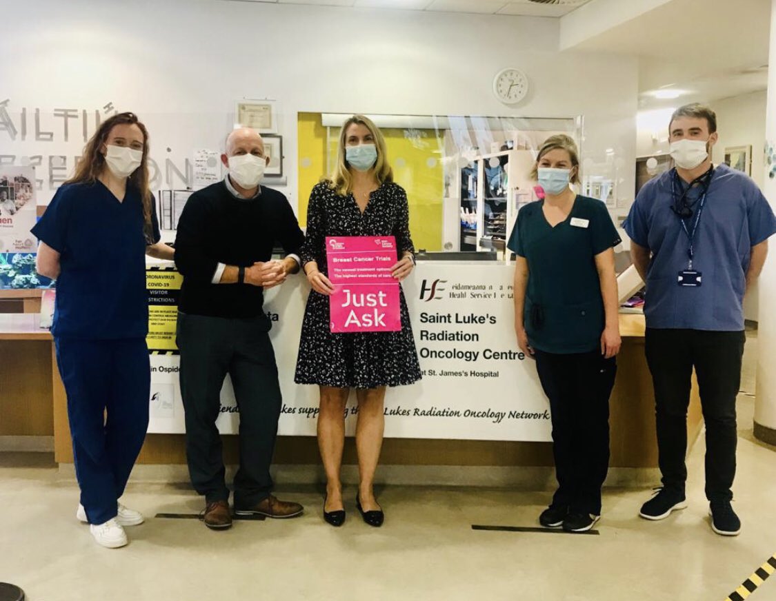 GavinLawl's tweet photo. Great to see support across disciplines with radiation therapist @RoisinOM123 , consultants @charles_gillham &amp; @DrSineadBrennan , Fiona Liston (CNS) &amp; Tom Carroll(SHO)
#BreastCancerAwarenessMonth #BreastCancerTrials #IRROGTargetingCancerTogether https://t.co/vkkcZ2Ywls
