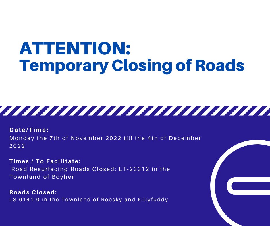 ⚠️ There are a number of temporary road and street closures over the coming weeks. ℹ️ For their locations and more information, click here: bit.ly/3RLVkvX #YourCouncil #Roads