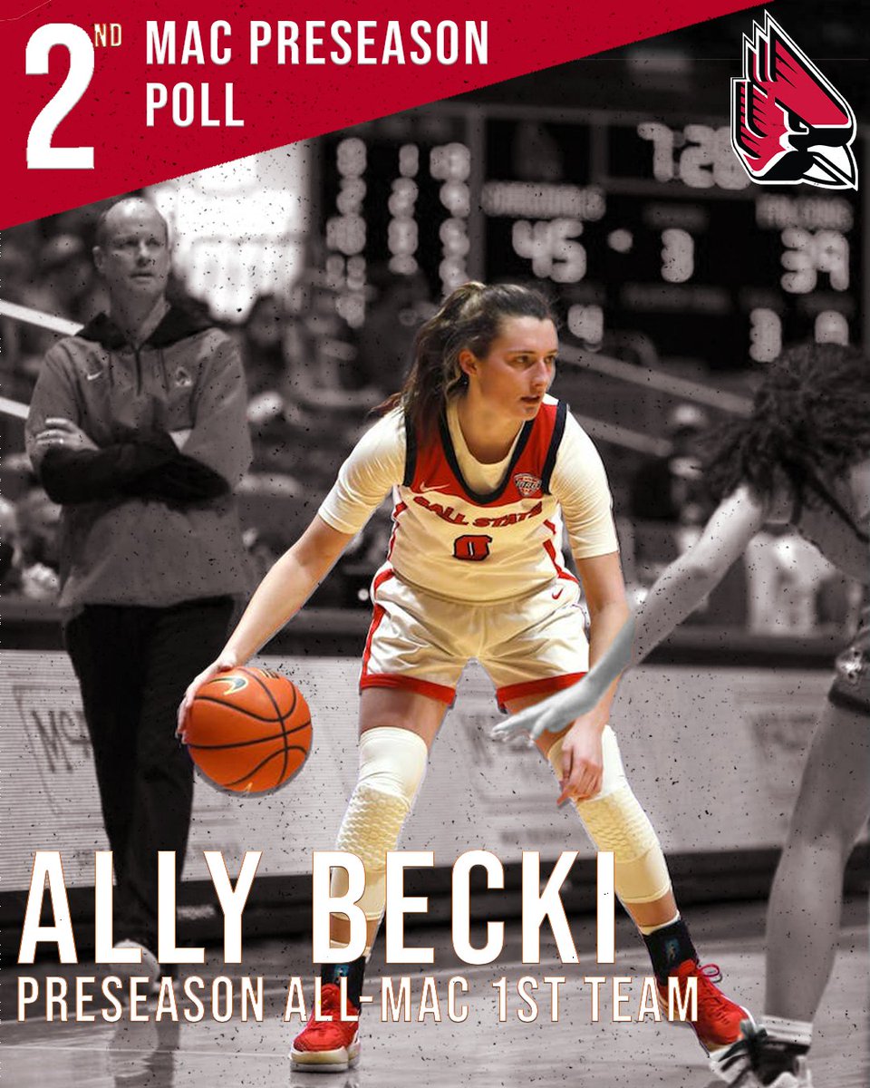 🏀Congratulations to <a href="/ally_becki/">Ally</a> for earning First Team Preseason All-Mid-American Conference‼️

🏀The Cardinals were also picked to finish second in the MAC Preseason Poll‼️

🏀You can watch Ball State at home in exhibition action on Nov. 1 in Worthen Arena at 6:30 pm ET‼️