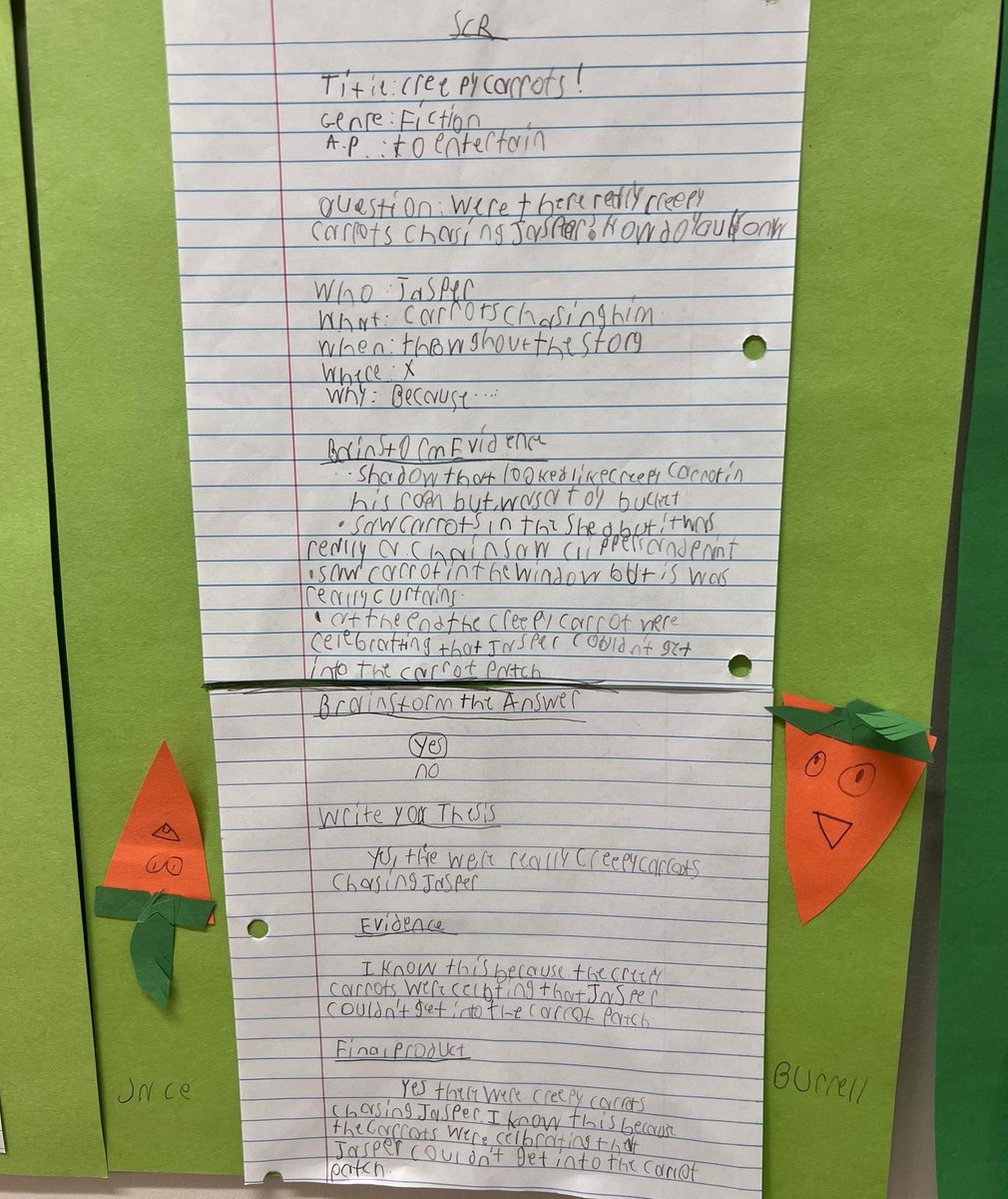 siller_angelica's tweet photo. Check out these wonderful SCR student samples from Ms. @JacquelynDigul1  class. Glad to see MSE teachers are using new district resources.  #learningandapplying #maesmythemustangs @MaeSmythe @pisdesela https://t.co/34DAzIPVfG