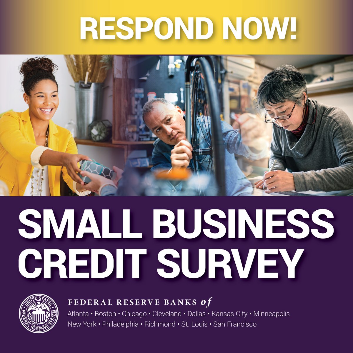 The Federal Reserve is counting on your feedback in the Small Business Credit Survey. Join the thousands who completed the survey by Nov. 4: bit.ly/3DuJAKD​

#Chattanooga #Tennessee #SmallBusinessCreditSurvey #SmallBusiness #FederalReserve