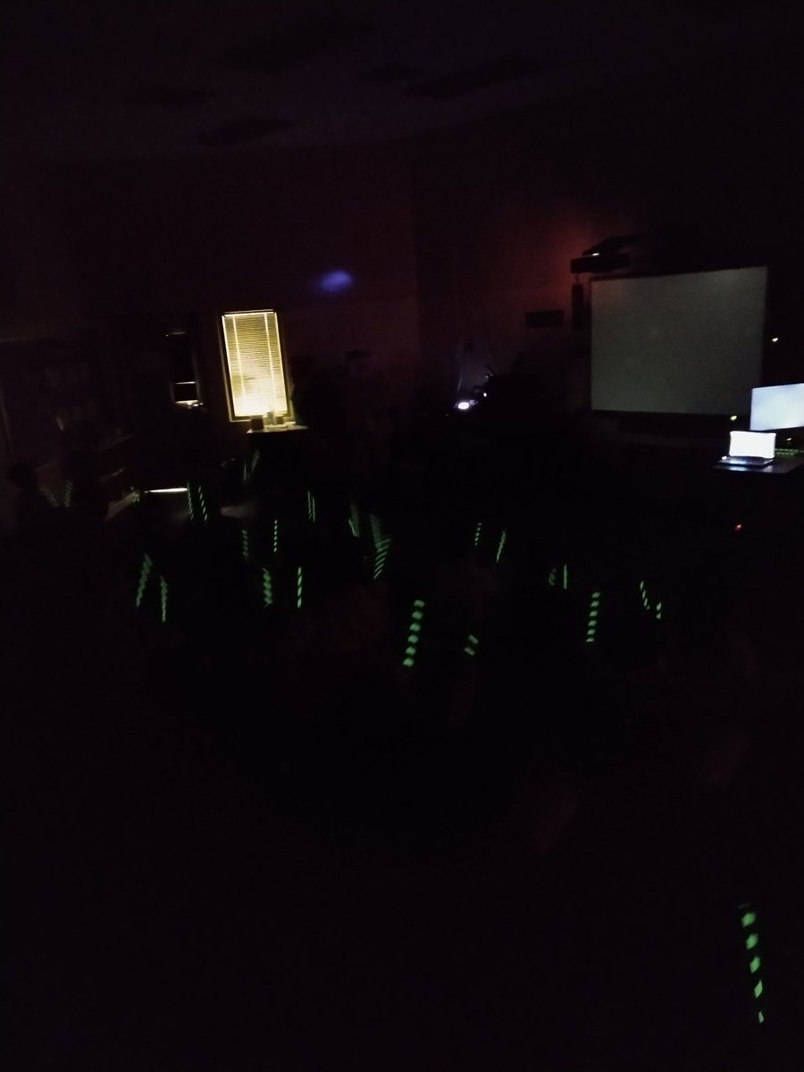 WSES 5th graders are having a blast with glow sticks and Danse Macabre! @WSESfox #willowpride