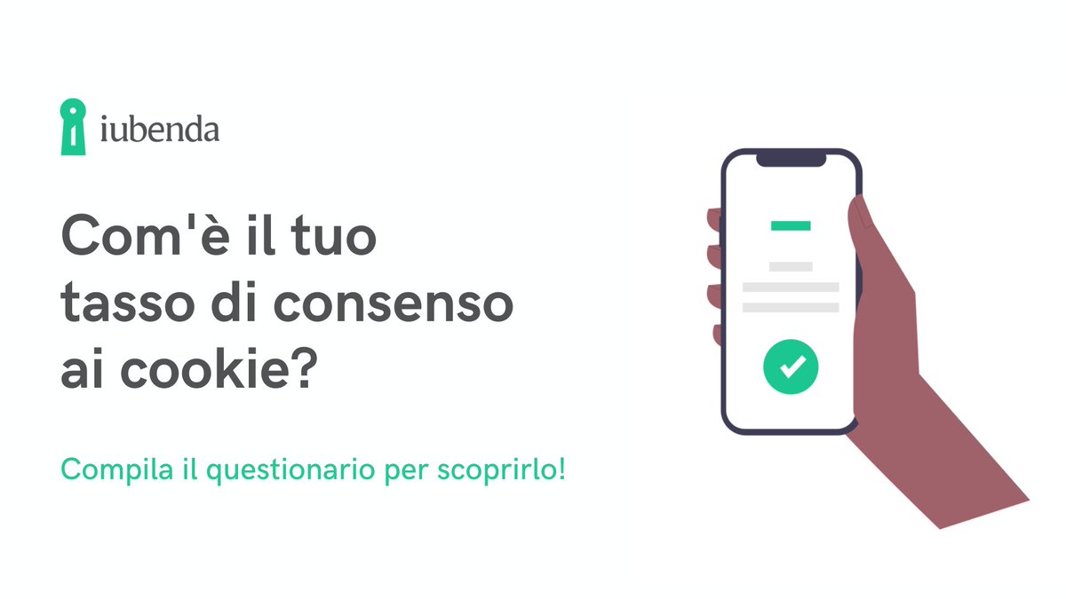 🇮🇹 

Il tuo tasso di consenso ai cookie è migliore o peggiore rispetto alla media del tuo settore?

Rispondi a queste domande per scoprilo!

Comincia ora!
👉 iubenda.com/it/confronta-t…