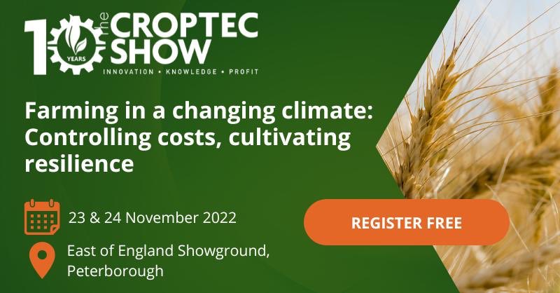We’re on the countdown to #Croptec22 and it’s shaping up to be an exciting programme focused on cultivating resilience. Be sure to register for your free ticket here:  eventdata.uk/Forms/Form.asp…