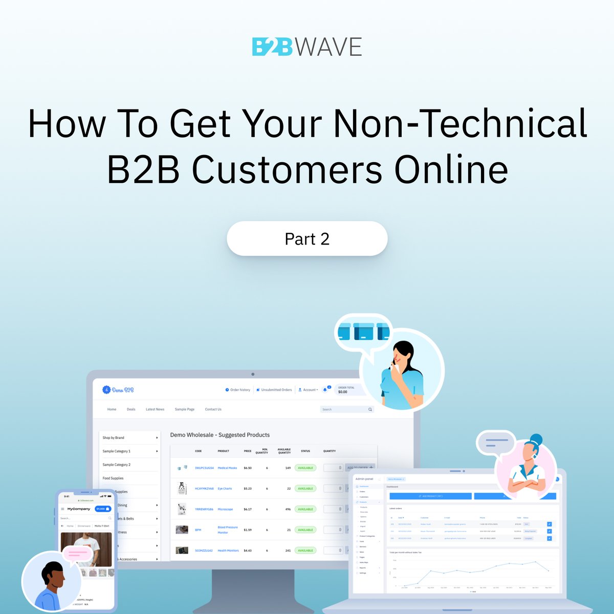 B2BWave's tweet photo. How To Get Your Non-Technical B2B Customers Online. (Part 2)

With online ordering, B2B customers can complete the entire ordering process in one place.

See the full article here: https://t.co/ohVb70EciA

#b2bwave #b2b #customersupport #b2bsales #b2bbusiness https://t.co/5nViDgUkMu