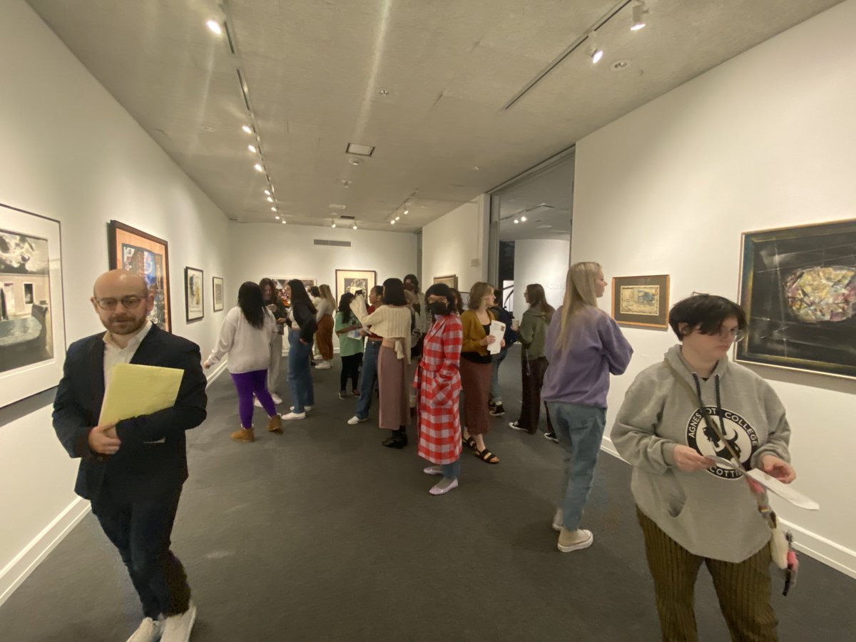 Nell_Ruby's tweet photo. Early morning opening of FYS psychoanalysis &amp; the Arts Installation “interiority” @daltongallery and ⁦@agnesscott⁩ https://t.co/38wtBnhHqL