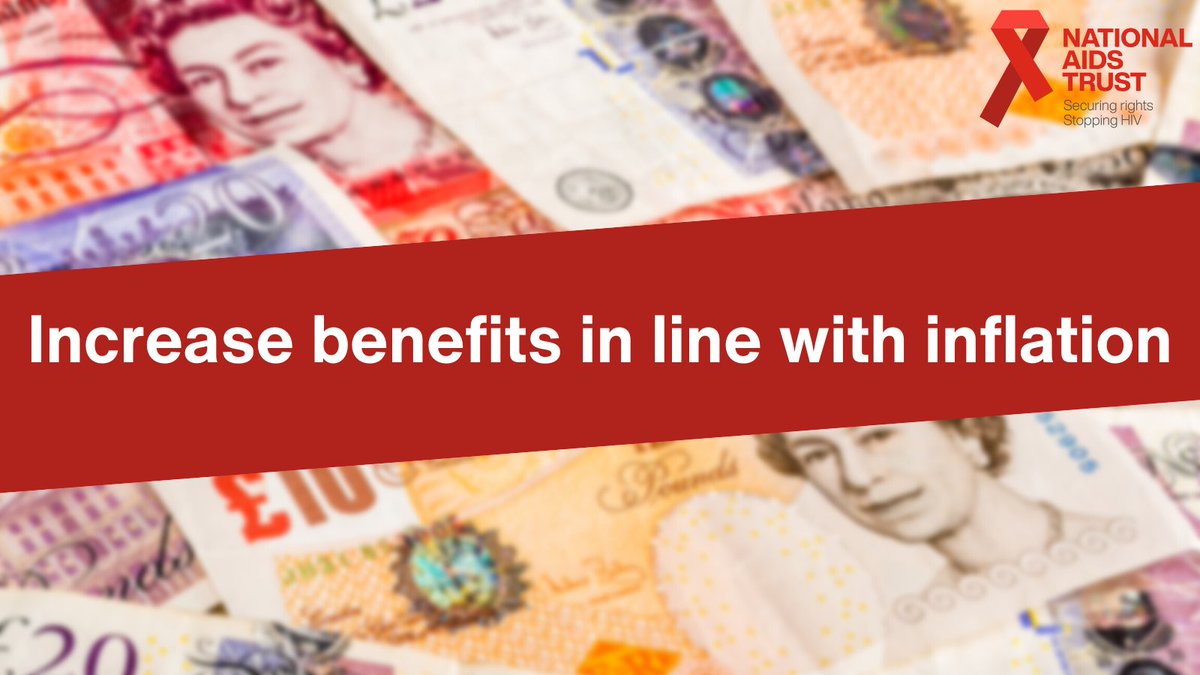 We’ve joined the call to @RishiSunak to uprate #benefits in line with inflation. People living with HIV who rely on this vital lifeline can’t afford a real-terms fall in income, just as the cost of living crisis deepens. jrf.org.uk/press/jrf-and-…