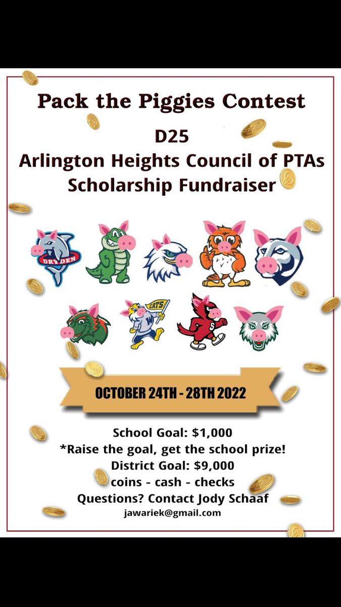 olive_pta's tweet photo. Final days to #PackThePiggies! Our school goal is $1,000 raised and of course, to see @Julia_Pemberton &amp; @Olive_Principal do something silly , such as getting slimed, again! #ptafundraiser #ptafun https://t.co/p4SpUY8dZa