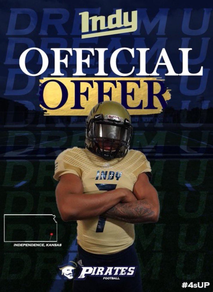 ScomaJason's tweet photo. Blessed to receive my 1st offer from Indy! 🏴‍☠️ @coachWebb_11 @DreamU_IndyFB @ONeaglesFB https://t.co/mOZQqQUDmR