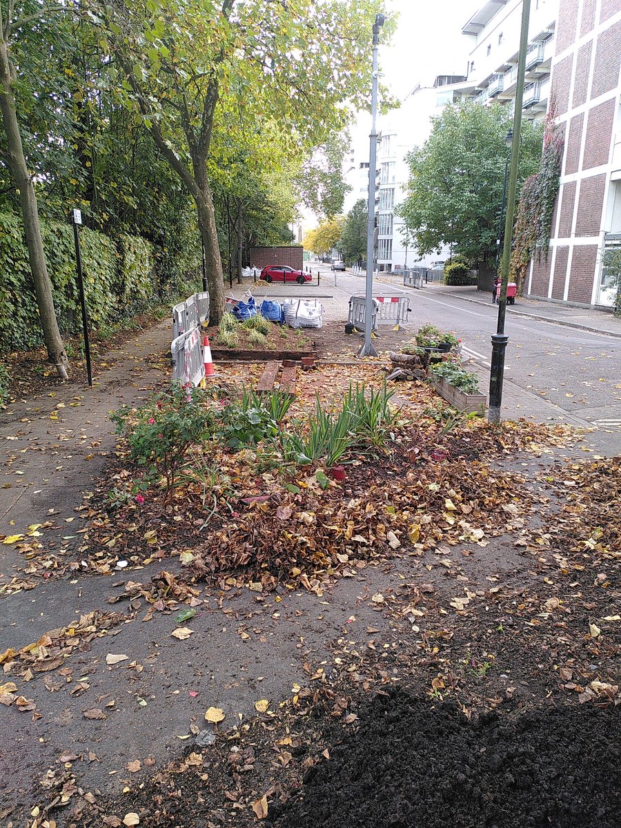 Loved popping out at lunch to see the great work done by @CPRELondon, @GroundworkLON, volunteers & @NightingaleE5 residents. Lovely to see this lovely new green space pop up through the broken tarmac! 🌱💚