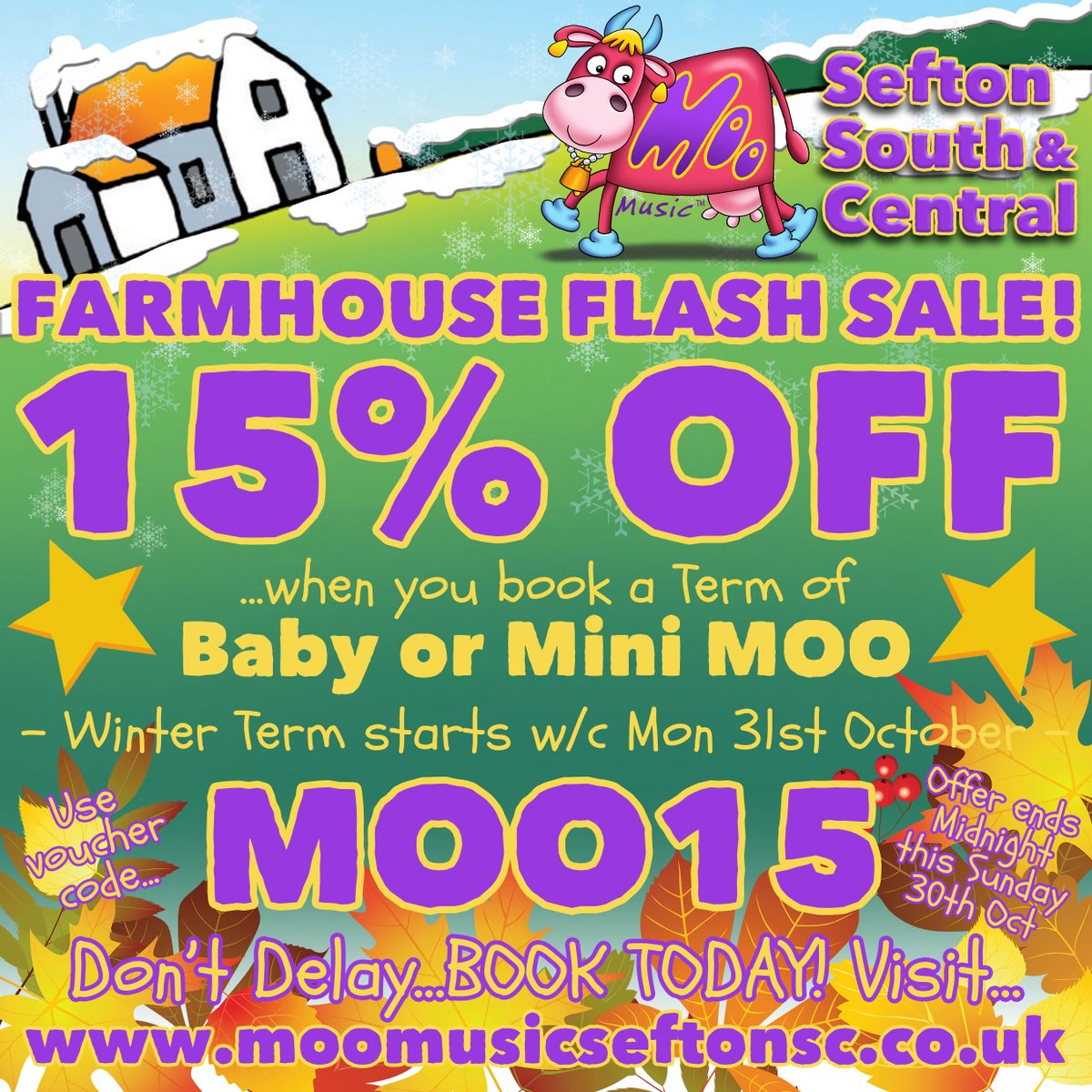 mooseftonsc's tweet image. Don&apos;t Forget! Don&apos;t Miss Out! 15% OFF Baby&amp;amp;Mini MOO Winter Term😃Visit moomusicseftonsc.co.uk use code MOO15.MOOsical Fun&amp;amp;Engaging Activities for 0-5s!💜Winter Term w/c Mon 31st Oct22.
#Sefton #Liverpool #Merseyside #crosby  #childrensactivities #fun #play #educational #moomusic