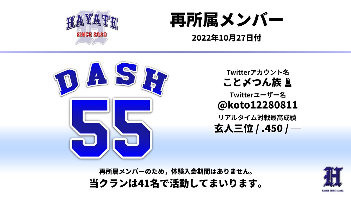 HAYATE_ProspiA's tweet photo. 2022年10月27日付>>>再所属メンバーのお知らせ https://t.co/1DtUnN3cKI