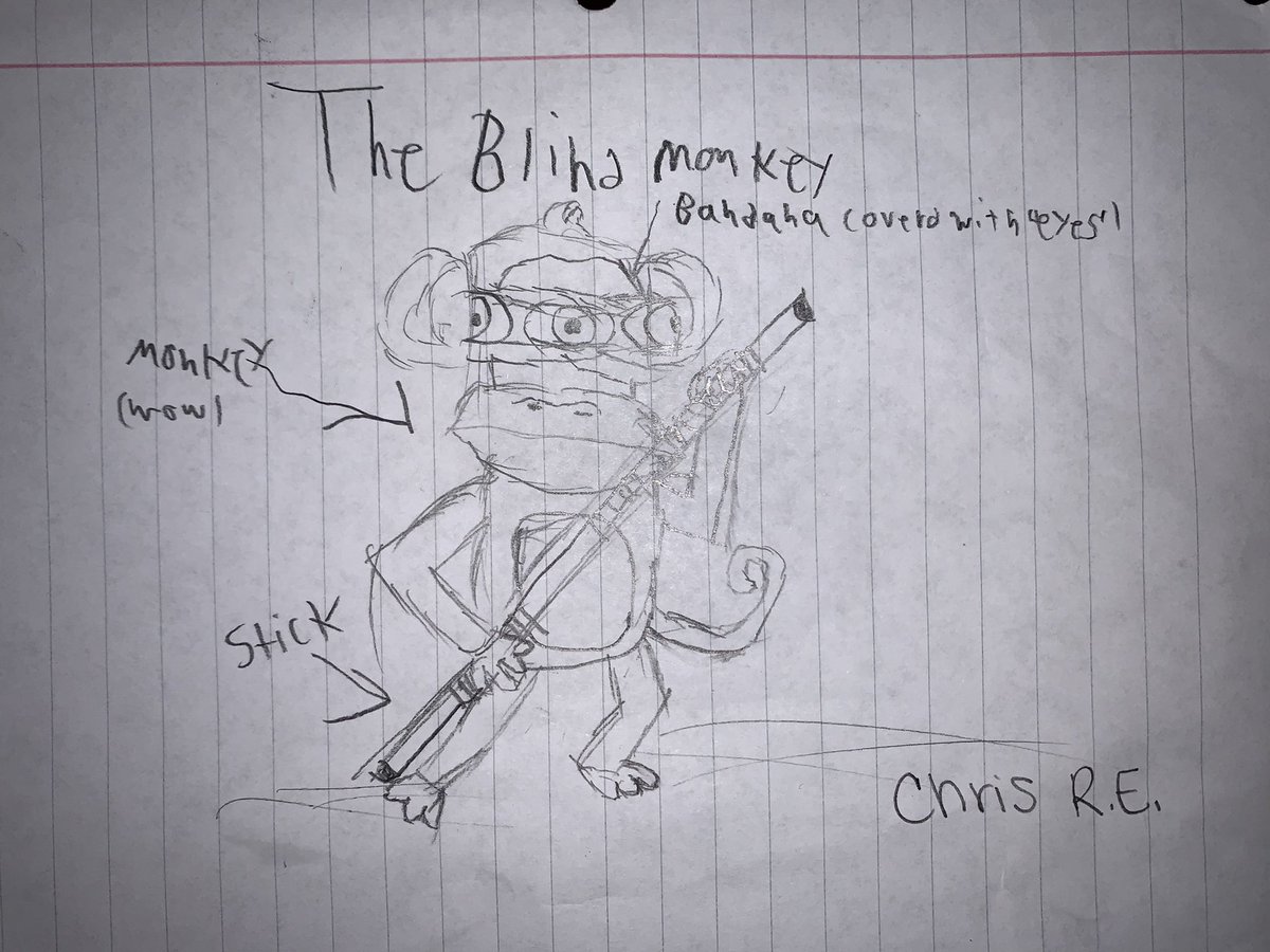 STEAMandSap's tweet photo. Just students designing pets for #classcraftpets . Here’s The Blind Monkey! https://t.co/hrM2BFyiaP