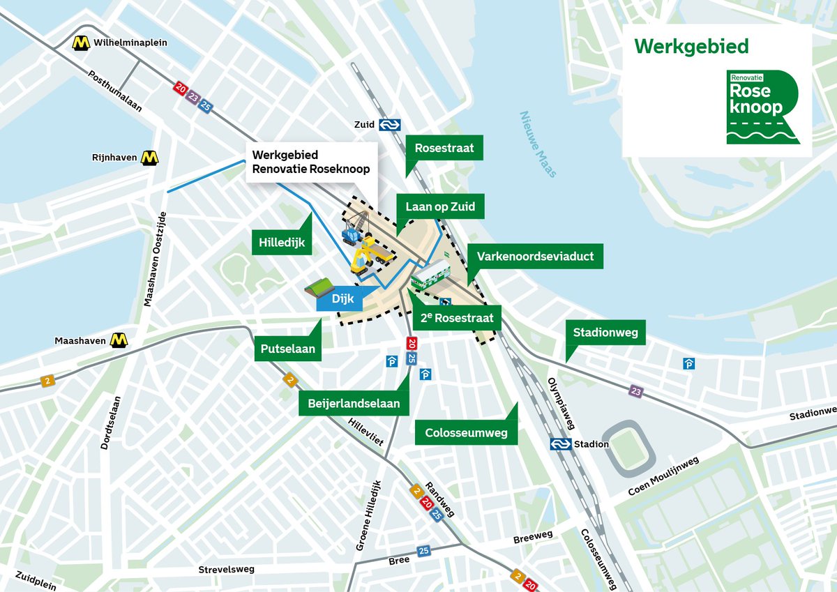 De Roseknoop wordt veiliger en groener! Daar gaan wel een aantal grote werkzaamheden aan vooraf. Maar alles blijft bereikbaar.Volg ons voor de ontwikkelingen rondom de werkzaamheden. #Roseknoop #RenovatieRoseknoop #Rotterdam <a href="/rotterdam/">Gemeente Rotterdam</a> #GemeenteRotterdam #RotterdamZuid #Feyenoord