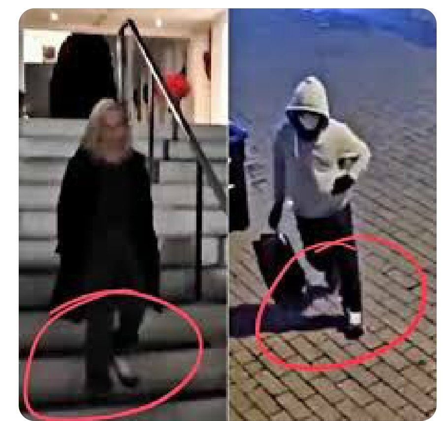 reneeaclay's tweet photo. On the left, Greene leaving a meeting at the WH. On the right, a person of interest near the DNC where the pipe bomb was left....I have so many questions.... https://t.co/6kyJuBiSvR