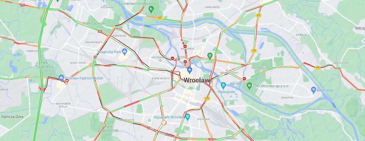 Ej, i Wy tak w tym Wrocławiu to tak codziennie i na serio?
Polecamy alternatywę!
Główny - Leśnica 1⃣4⃣️min.
Główny - Psie Pole 1⃣8⃣️ min.
Główny - Wojnów 2⃣7⃣️ min. 
Do Leśnicy nawet 120 km/h w zabudowanym bez mandatu!