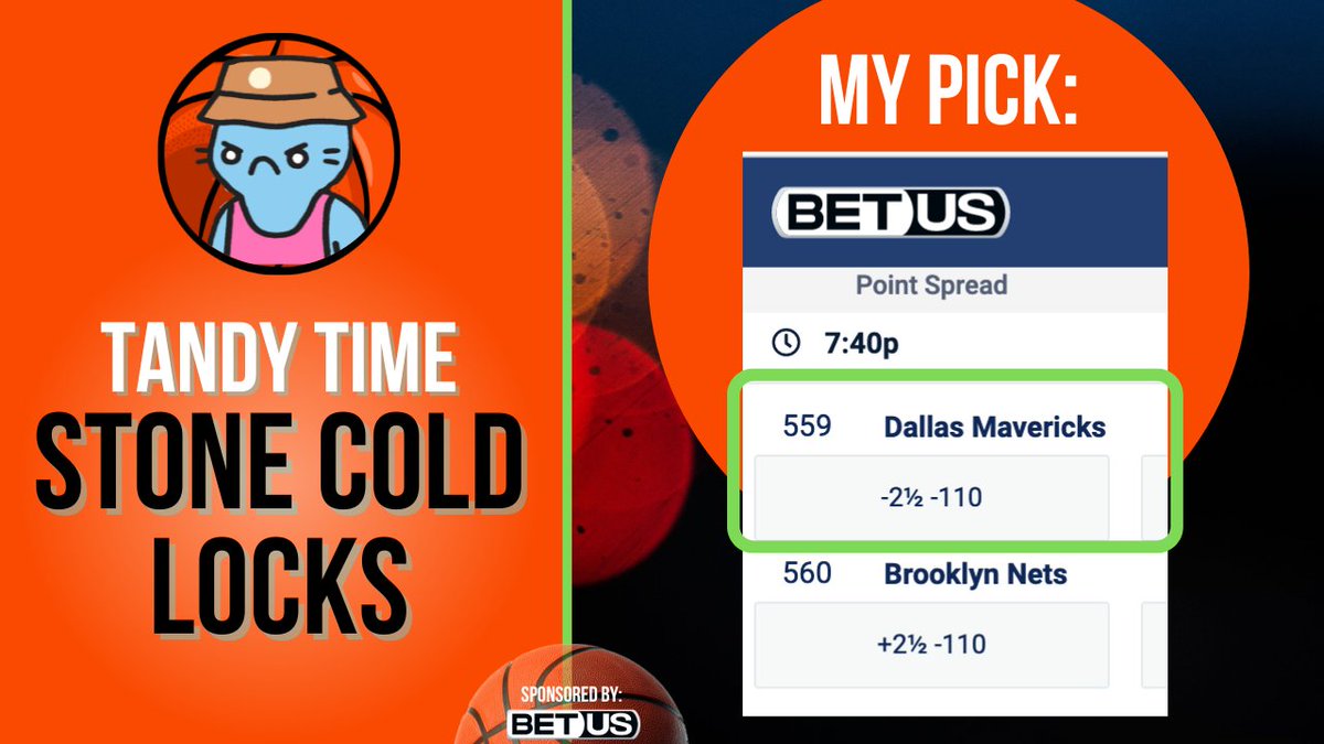 Tandyman0's tweet photo. 🪨🔒💵 STONE COLD LOCKS TIME

👋Mavs -2.5 or Nets +2.5?
✍️ Comment your pick below

🤷‍♂️ Simmons is passing up layups, and Nets lost last 2 at home... 

Thx to #sponsor BetUS, use code: TANDY for 125% signup bonus on $100+ ▶︎ https://t.co/dcbkNbNMwt https://t.co/icKjVR93le